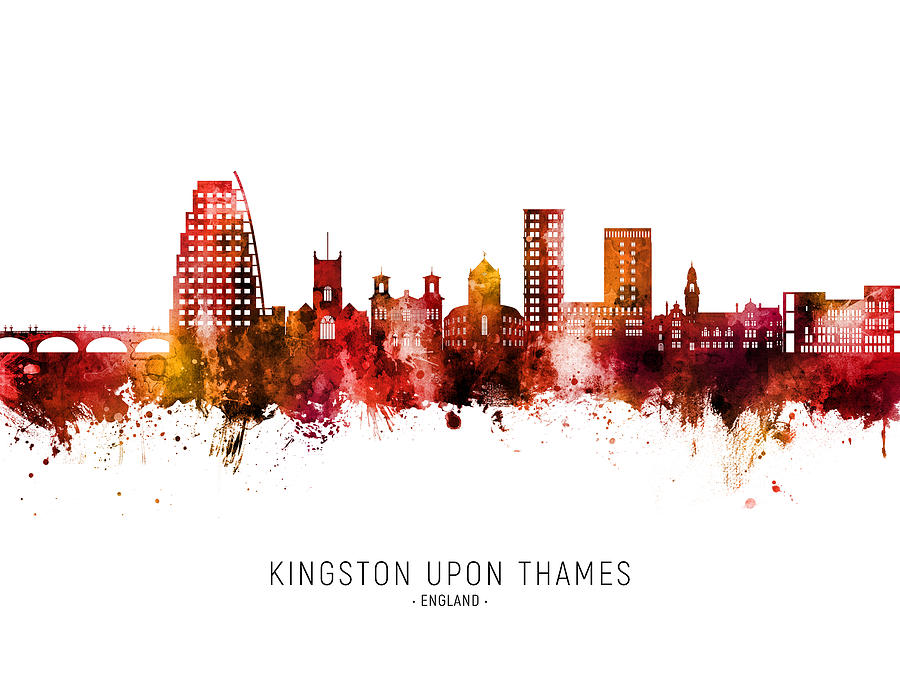 Kingston upon Thames England Skyline #93 Digital Art by Michael Tompsett