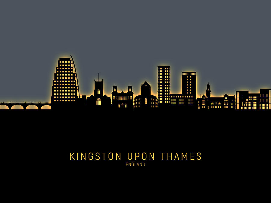 Kingston upon Thames England Skyline #96 Digital Art by Michael Tompsett