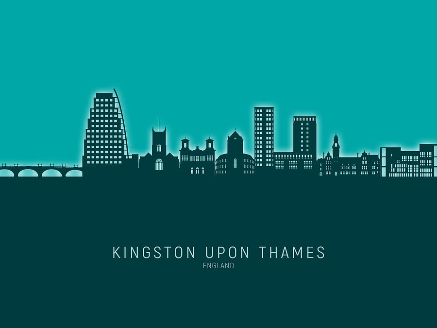 Kingston upon Thames England Skyline #98 Digital Art by Michael Tompsett