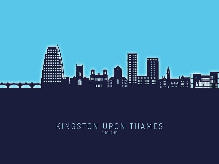 Kingston upon Thames England Skyline #99 Digital Art by Michael Tompsett