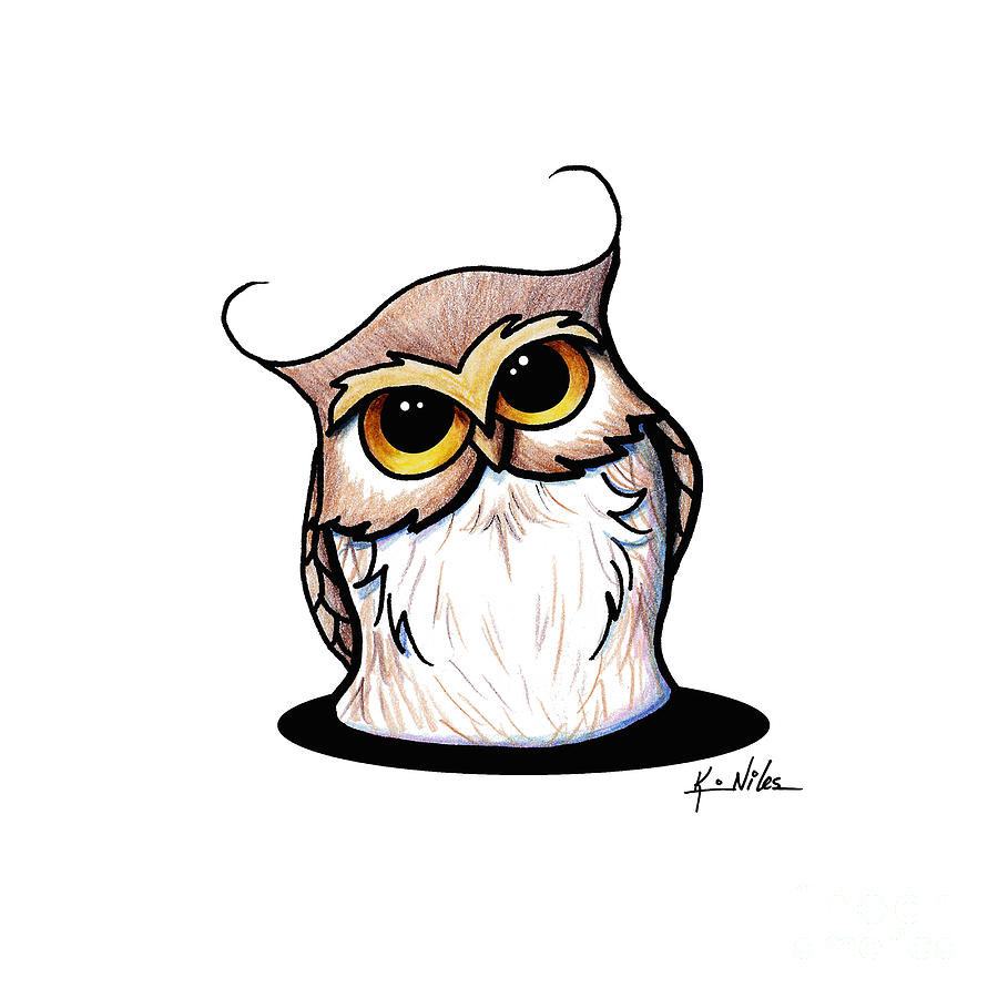 KiniArt Owl Drawing by Kim Niles