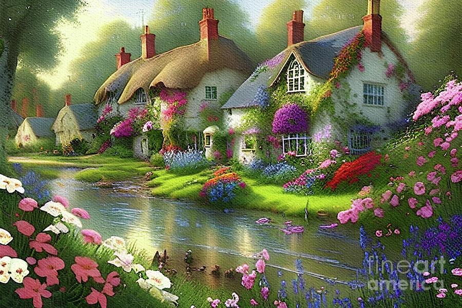 Kinkade Cottage Painting By Kinkadey Fine Art America   Kinkade Cottage Kinkadey 