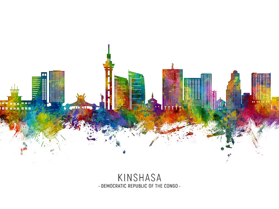 Kinshasa Democratic Republic of the Congo Skyline #97 Digital Art by Michael Tompsett
