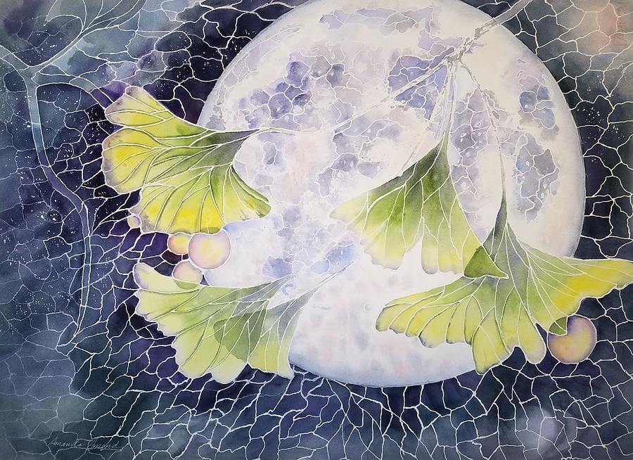 Kintsugi Moon Painting by Amanda Amend