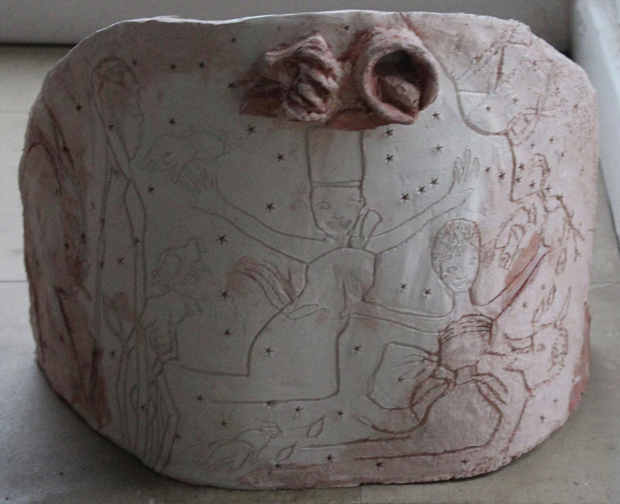 Kintu and Nambi Legend Shield Ceramic Art by Gloria Ssali