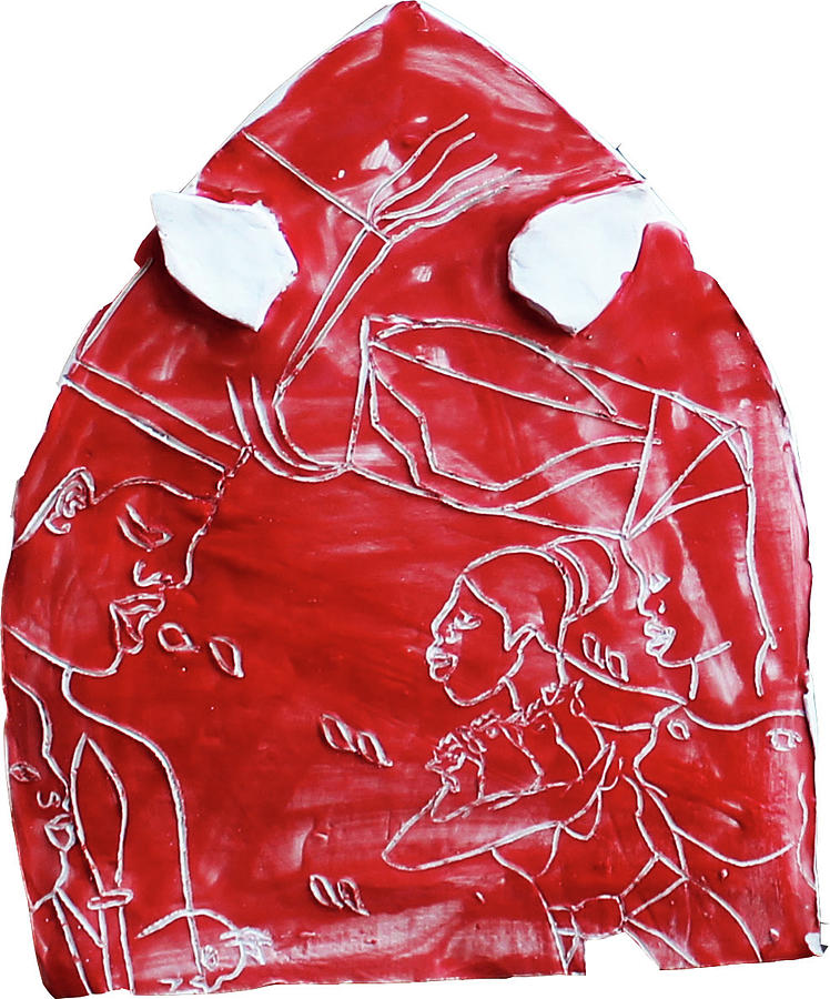 Kintu and Nambi Shield Ceramic Art by Gloria Ssali