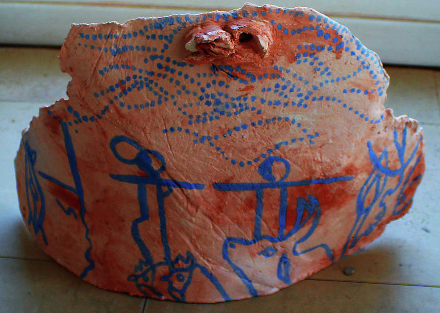 Kintu and Nambi Shield View One Ceramic Art by Gloria Ssali