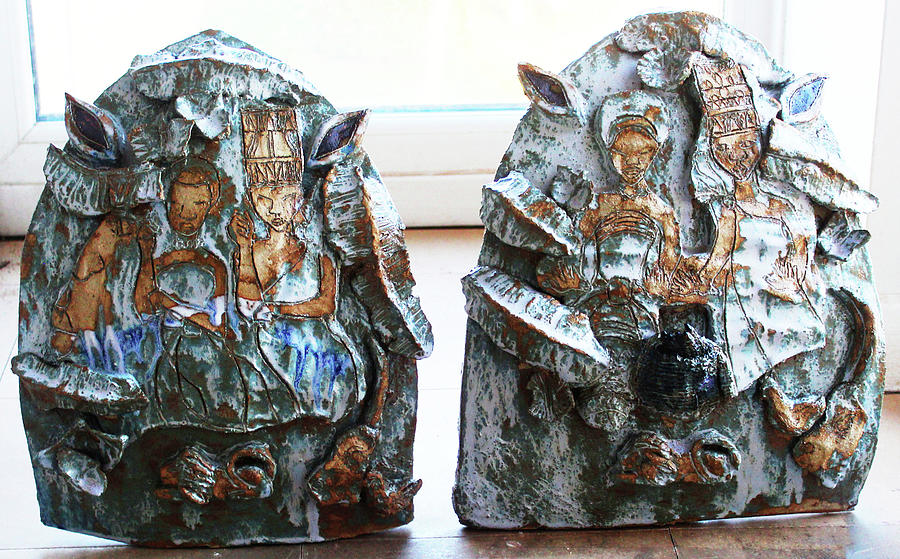Kintu and Nambi Shields  Ceramic Art by Gloria Ssali