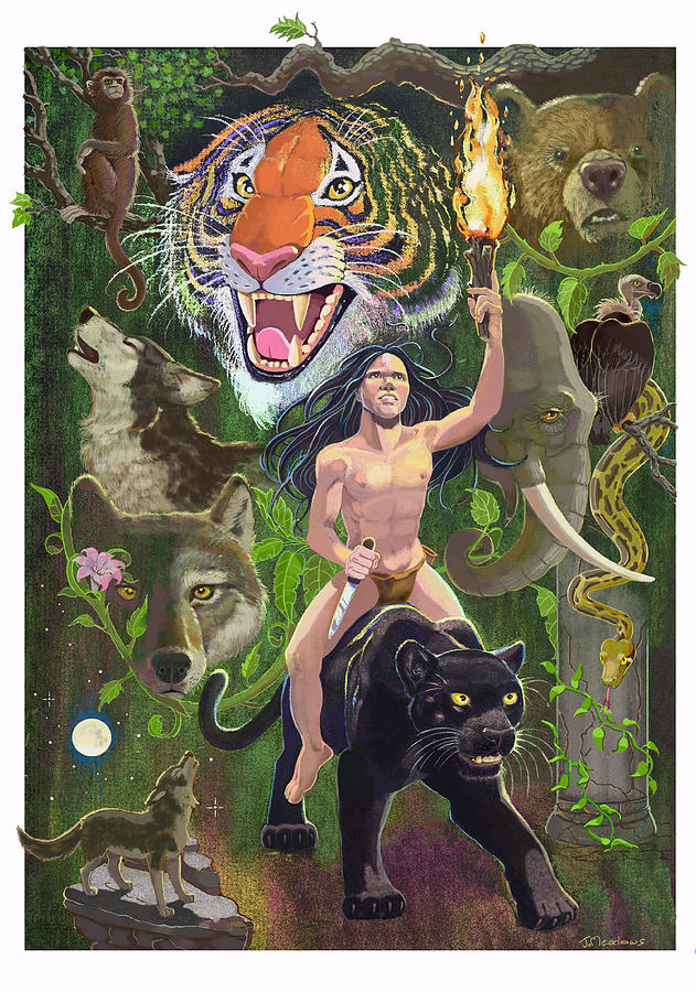 Kiplings Jungle Book Mixed Media by J L Meadows