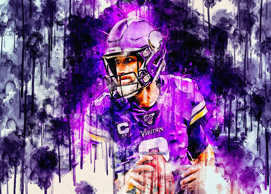 Kirk Cousins 2020 Quarterback Minnesota Vikings Painting by Sissy ...