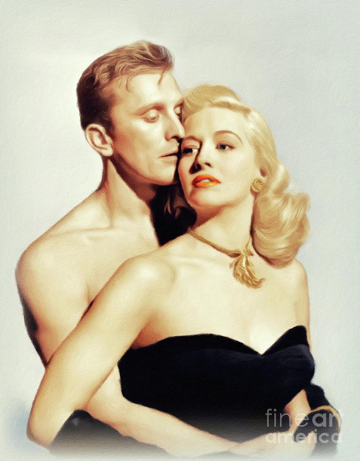 Maxwell Painting - Kirk Douglas and Marilyn Maxwell, Hollywood Legends by Esoterica Art Agency