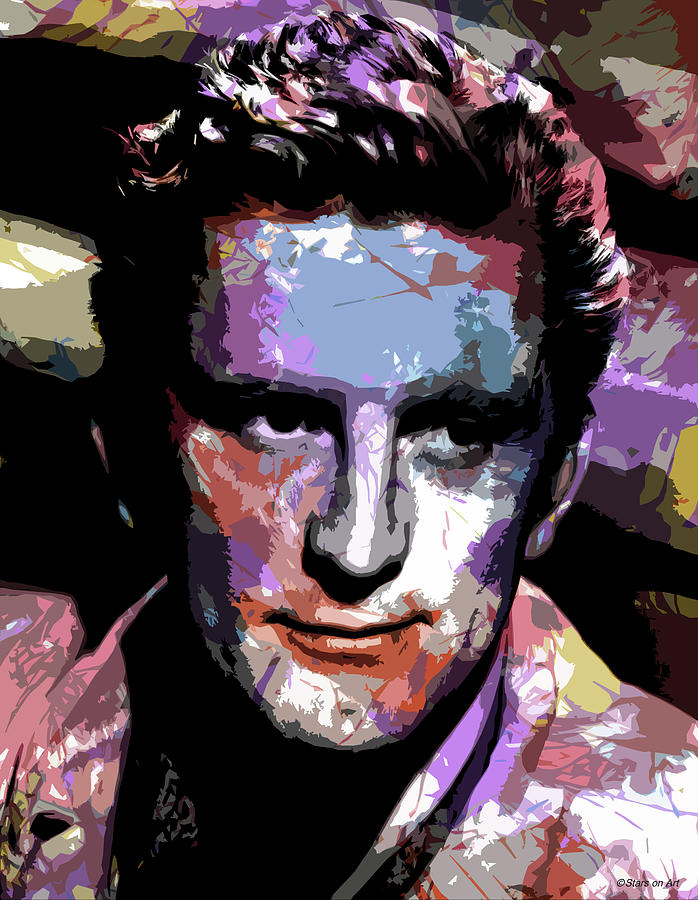 Kirk Douglas psychedelic portrait Digital Art by Stars on Art