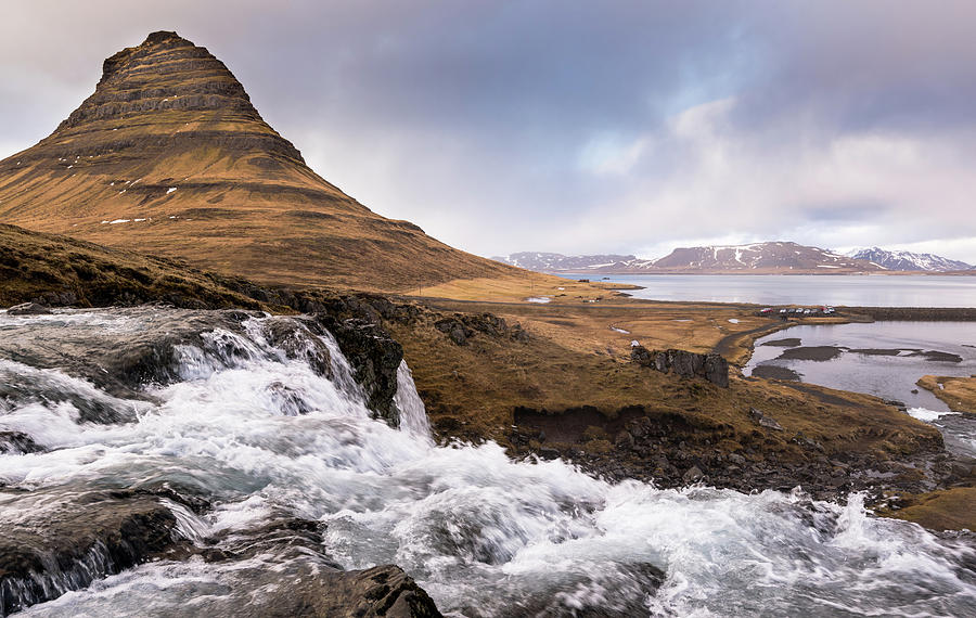 Kirkjufell mountain and kirkjufellfoss waterfall at grundarfjord Photograph by Michalakis Ppalis