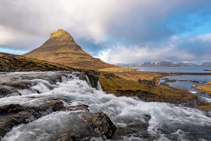 Kirkjufell mountain and kirkjufellfoss waterfall Iceland Photograph by Michalakis Ppalis