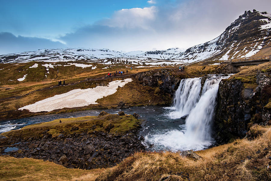 Kirkjufell mountain and the kirkjufellfoss waterfall in Iceland Photograph by Michalakis Ppalis