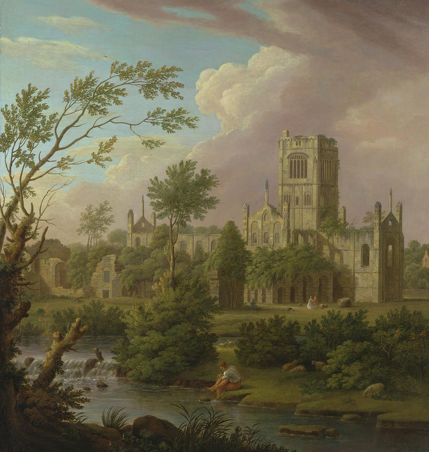 Kirkstall Abbey, Yorkshire, 1747 Painting by George Lambert