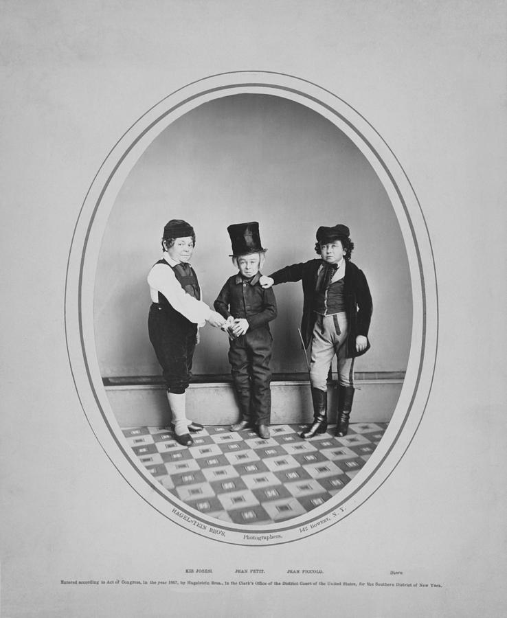Kis Joszsi - Jean Petit - Jean Piccolo - Dwarf Actors Circa 1867 Photograph by War Is Hell Store