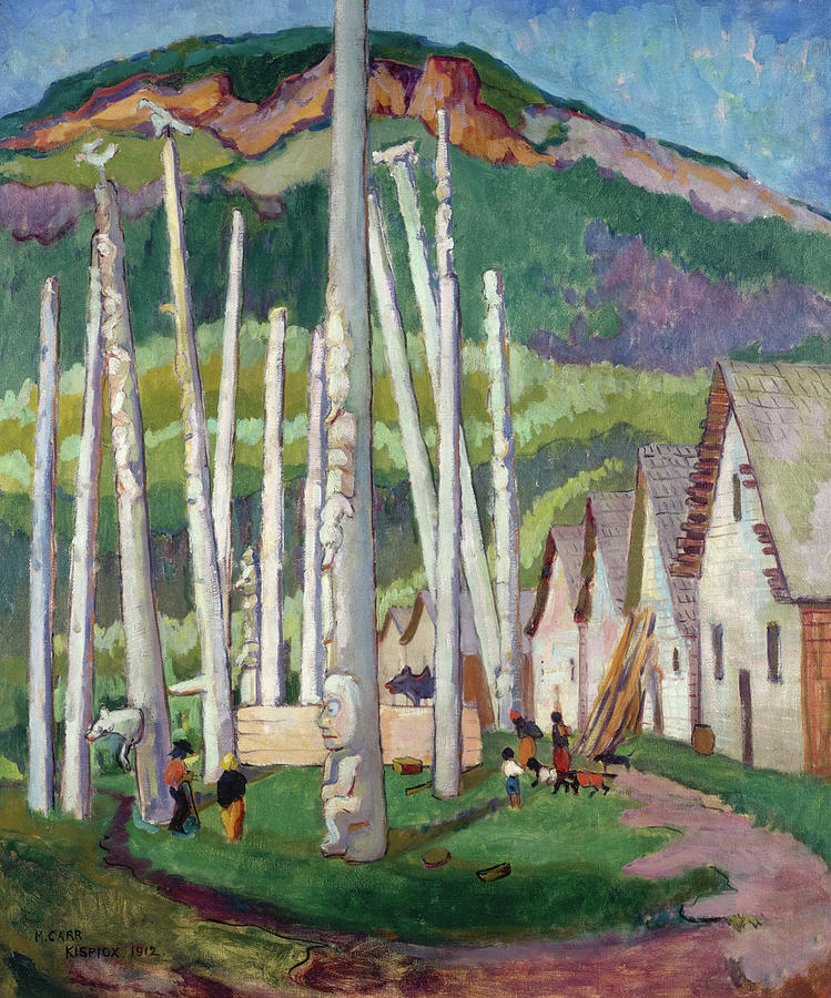 Cottage Painting - Kispiox Village, 1912 by Emily Carr