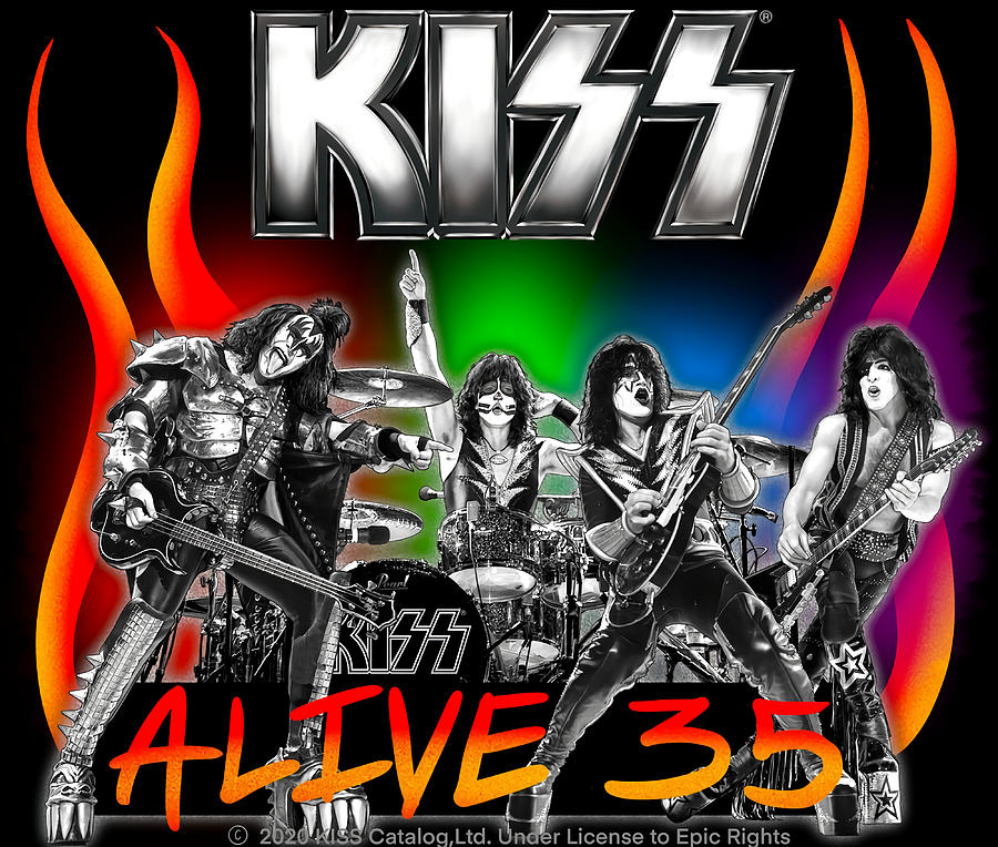 Kiss alive 35 world tour fan art Poster cute Painting by White Davies ...