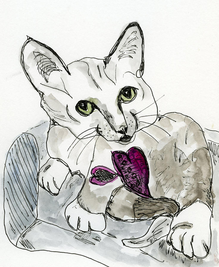 Kiss the Kitten Good Night Drawing by Susan Stone - Fine Art America