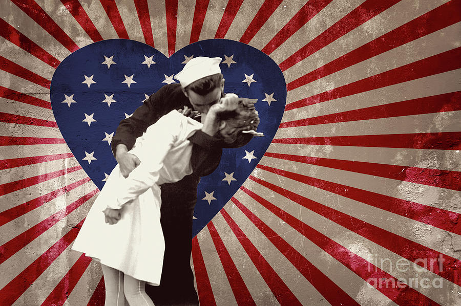Kissing the War Goodbye Photograph by Delphimages Photo Creations