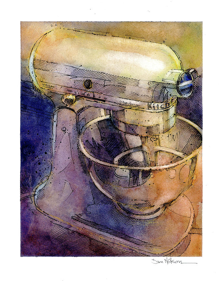 Kitchen Aid Drawing - Kitchen Aid by Dan Nelson