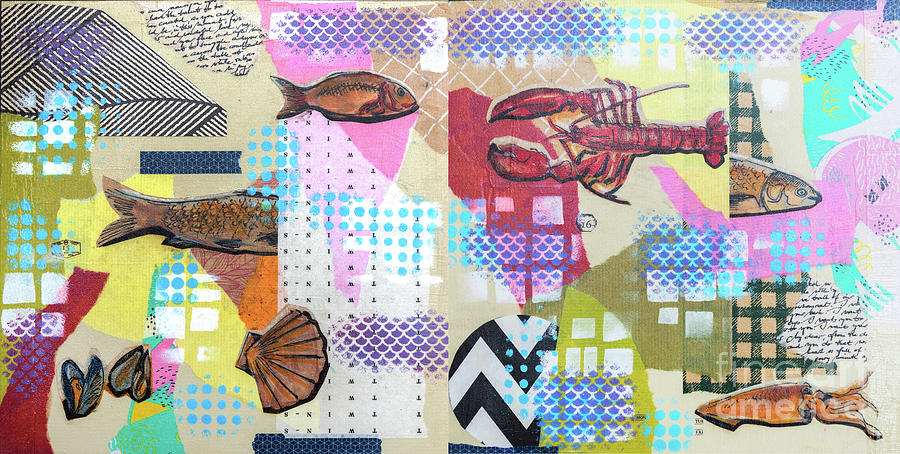 Kitchen Art - Fishes Mixed Media by Ariadna De Raadt