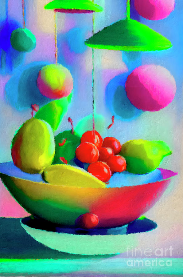 Kitchen Art Fruit Bowl Digital Art by Laurie's Intuitive Fine Art America