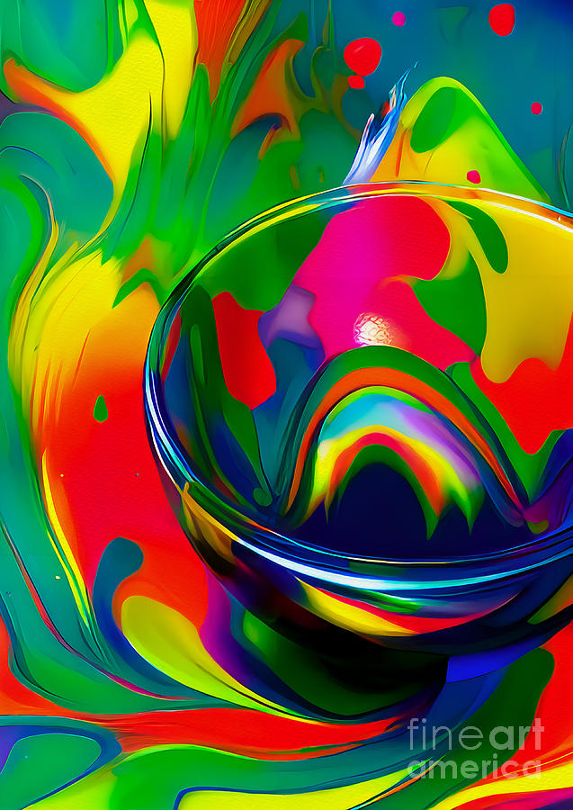 Kitchen Art Rainbow Bowl Digital Art by Lauries Intuitive