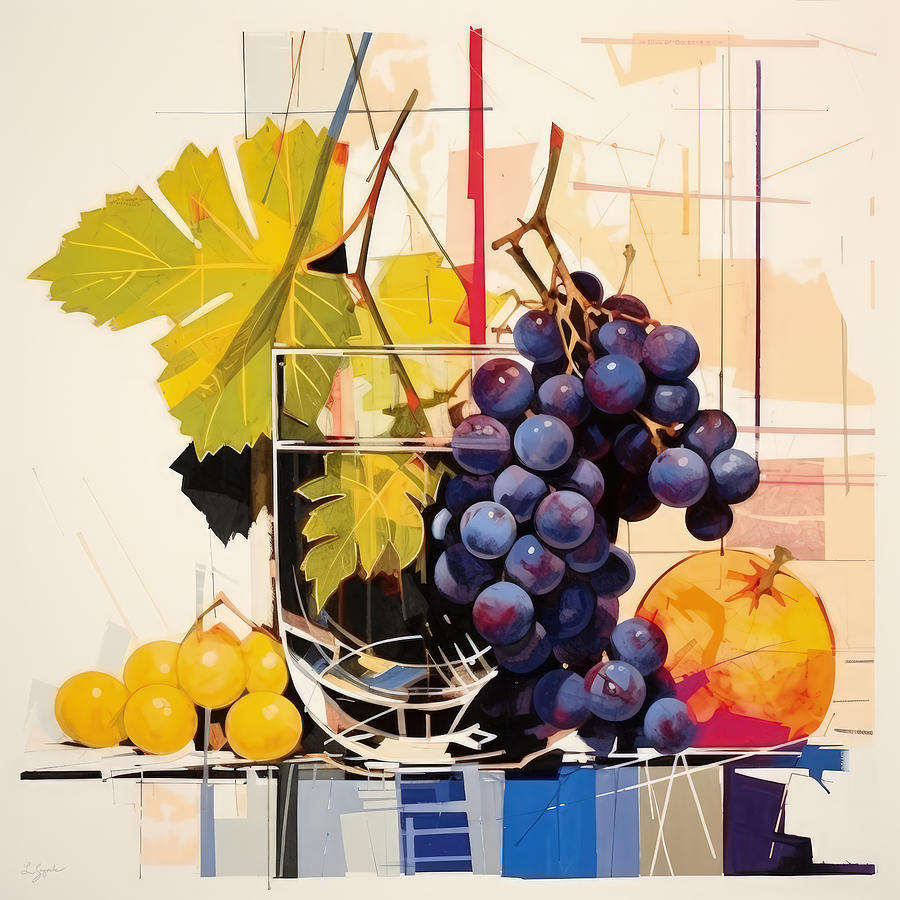 Kitchen Decor -  Still Life With Red Grapes Painting