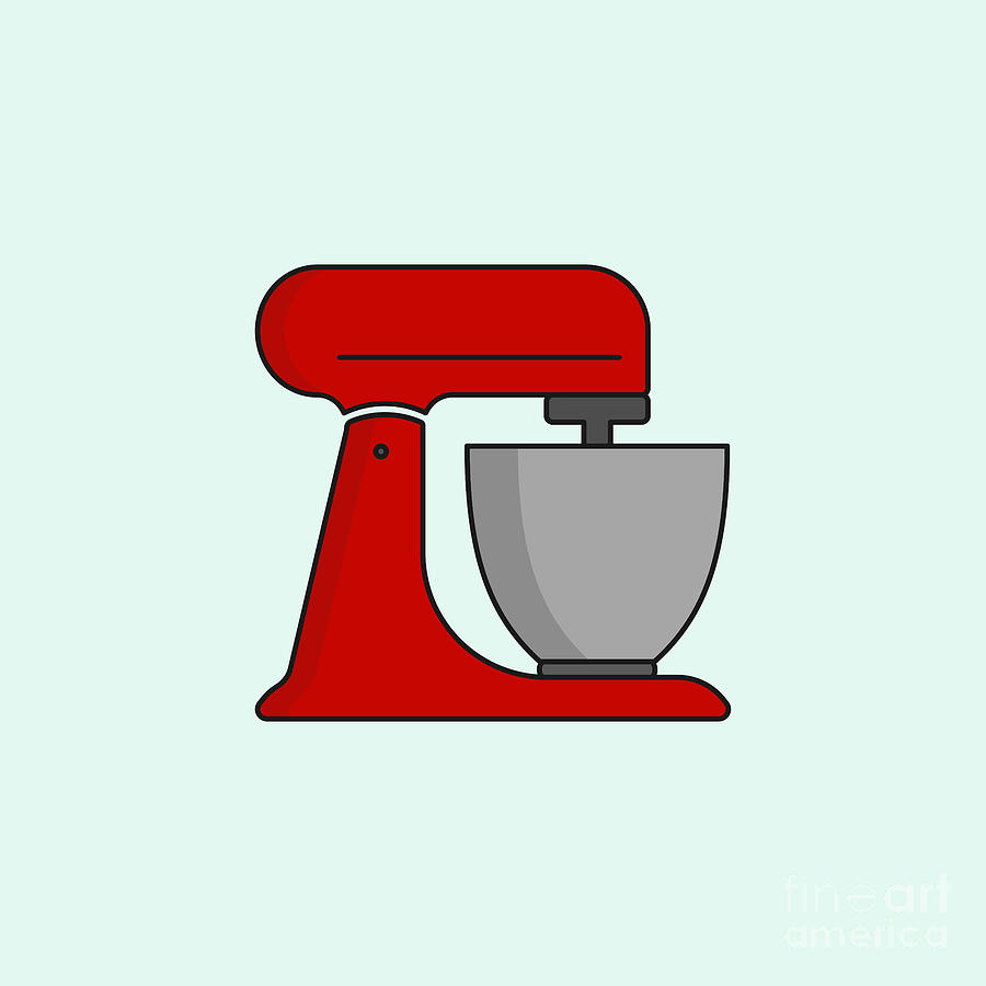Cake Digital Art - Kitchen Stand Mixer by THP Creative