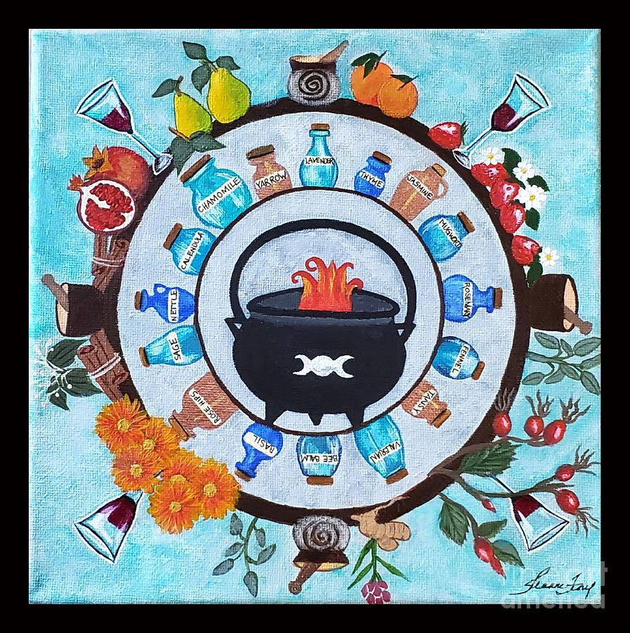 Kitchen Witch Mandala  Painting by Jean Fry
