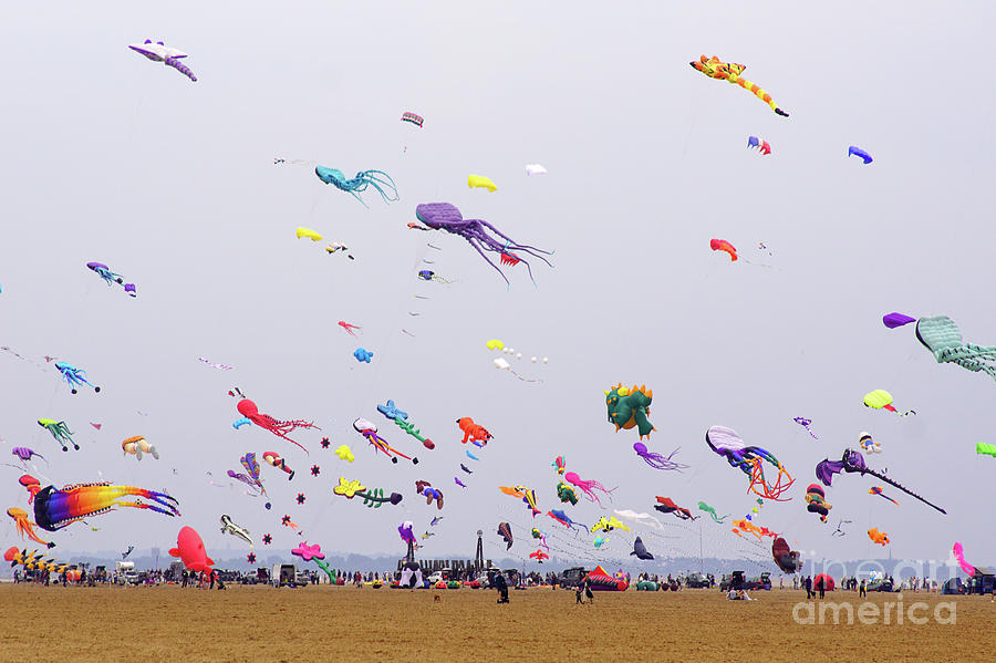 Kite festival at Lytham St. Annes Photograph by David Birchall Pixels