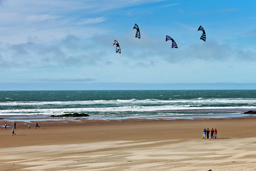 Kite flying on the beach Oregon coast. Photograph by Gino Rigucci ...