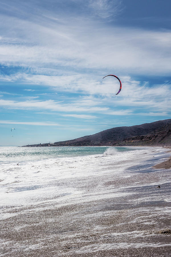 Kite Surfers at Nicholas Canyon Beach Photograph by Belinda Greb
