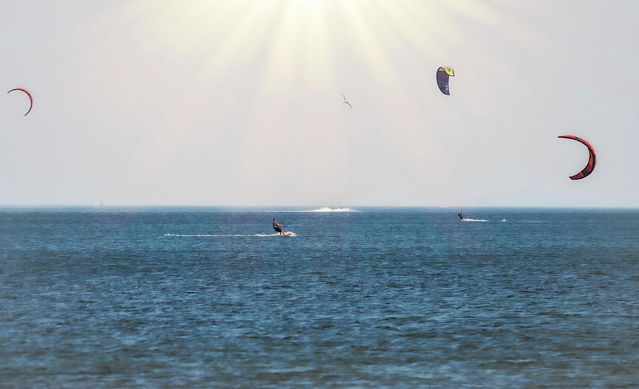 Kite Surfing Fun in the Sun Photograph by Debra Martz