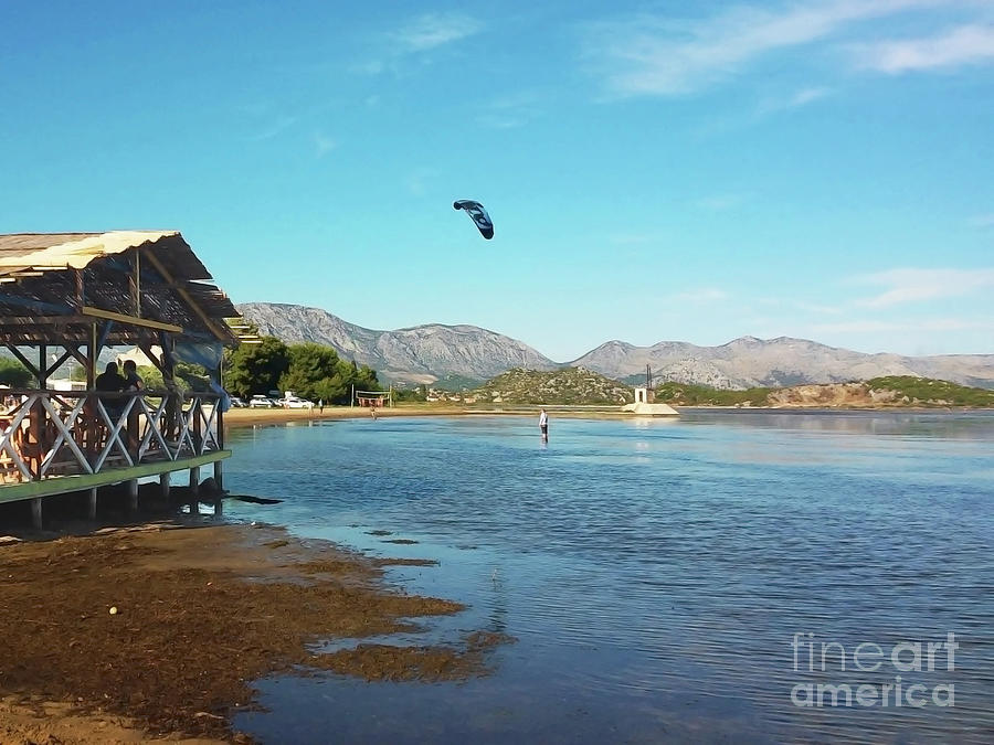 Kiteboarding at the Delta of the Neretva River Photograph by Jasna Dragun