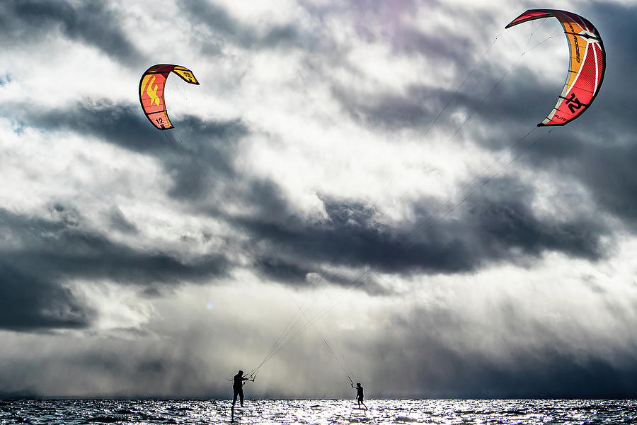 Kiteboards in the Sun Photograph by Martin Gollery