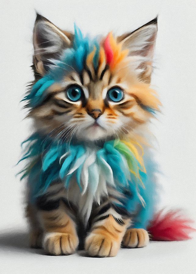 Fantasy Painting - Kitten 2 by Gabriella Weninger - David