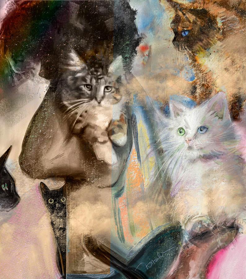 Kitten closeup Mixed Media by Mark Tonelli