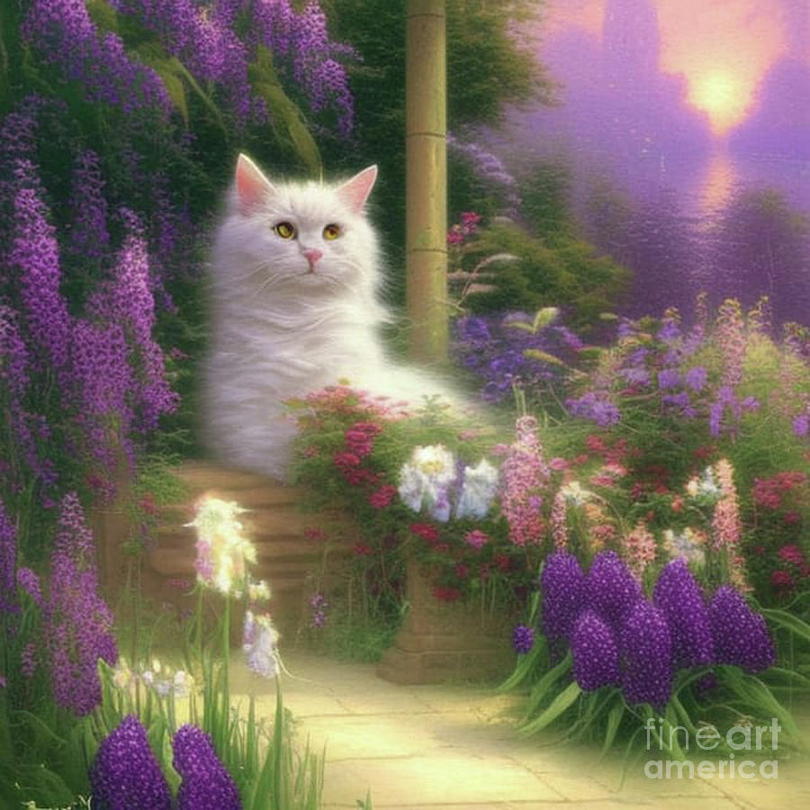 Kitten in the Garden Digital Art by Tina Uihlein