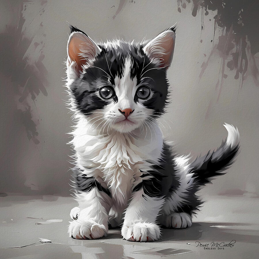 Kitten Mixed Media by Pennie McCracken