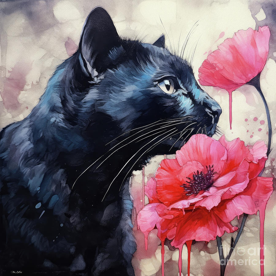 Kitten Stare Painting by Tina LeCour