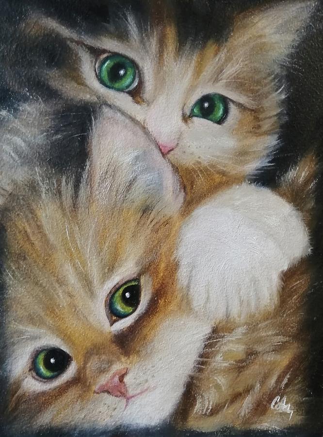 Kittens are playing Painting by Svetlana Misyura - Fine Art America