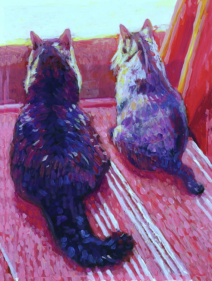 Bobcat and Friend birdwatching Painting by Thomas Bertram POOLE