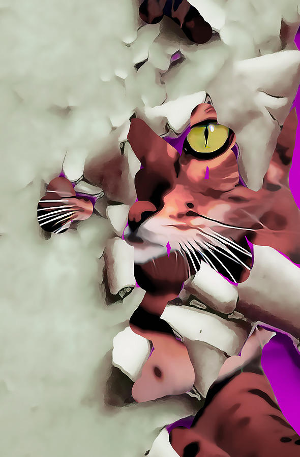 Kitty Cat Mixed Media by Marvin Blaine