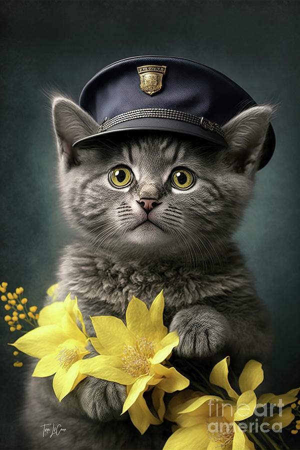 Kitty Cop Painting by Tina LeCour