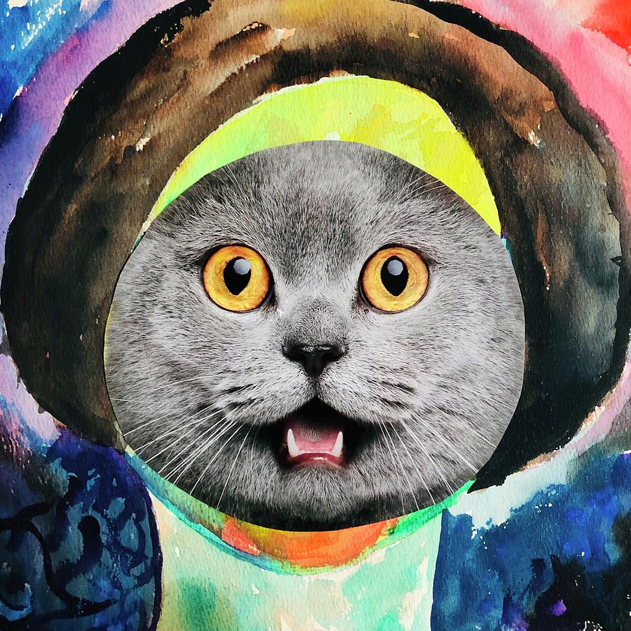 Kitty Face Mixed Media by Douglas Fromm