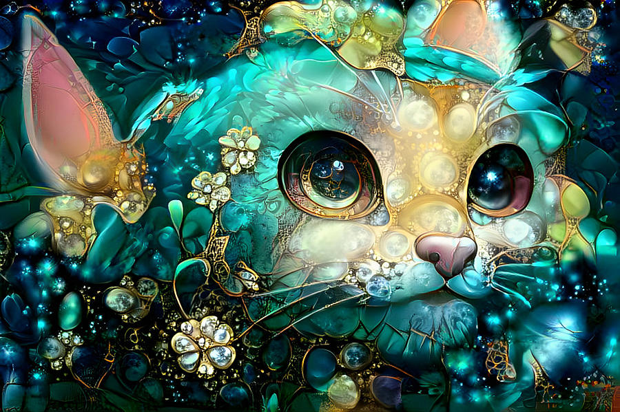 Kitty Digital Art by Jim Painter