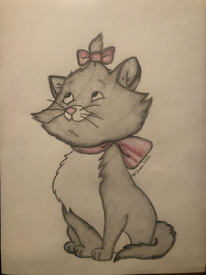 Kitty Drawing by Kristy Urain